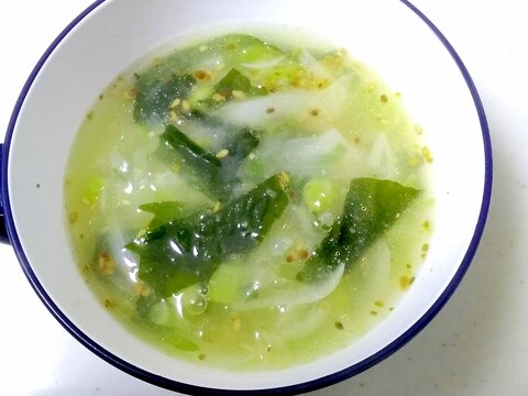 新玉ねぎとわかめの中華スープ☆